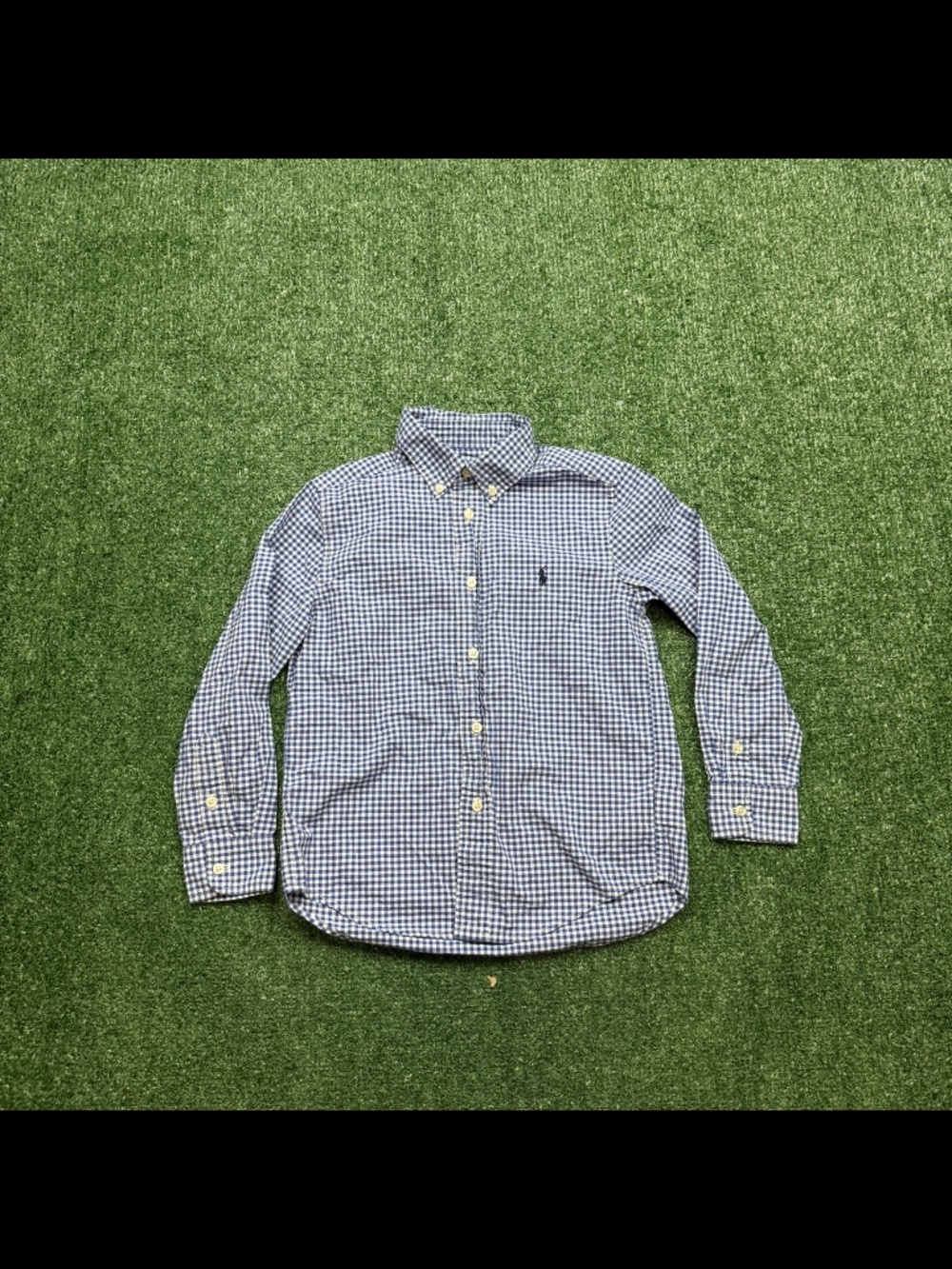 Polo Ralph Lauren Button Up Toddler Size 6T Blue Checkered Long Sleeve